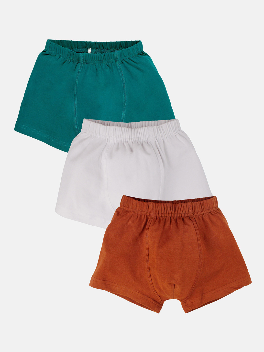 KiddoPanti Boys 3Pcs Trunks SS25BXR002-Brown/ White/ Teal Blue-Brown/ White/ Teal Blue