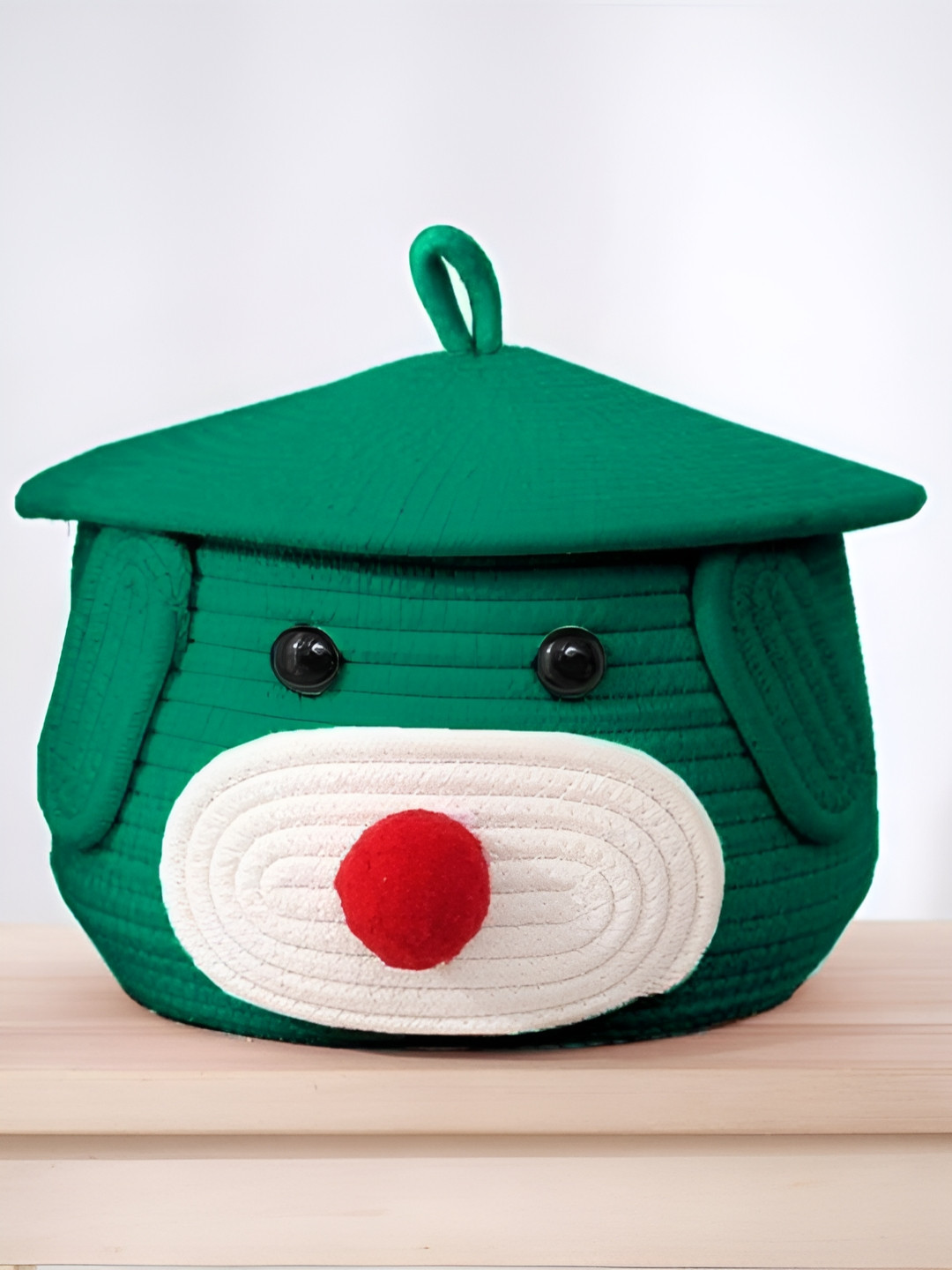 RADECOR Green Tote Basket Bamboo Jewellery Organisers