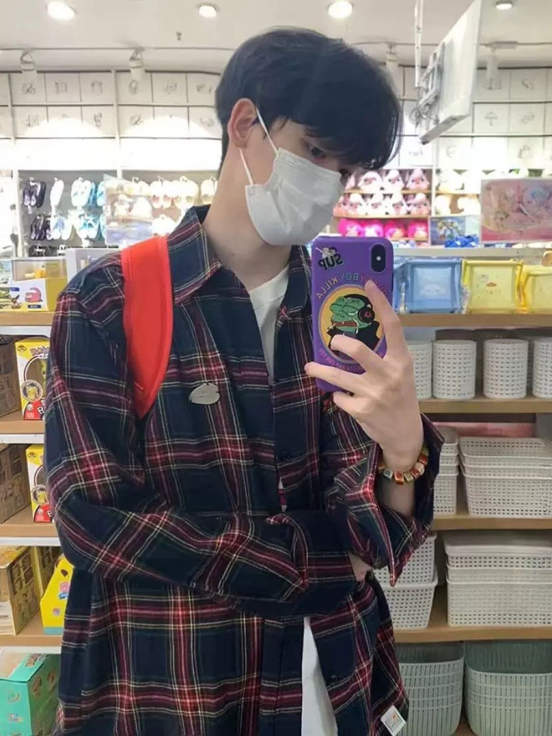 Navy Blue Tartan Checks Long Sleeves Casual Shirt