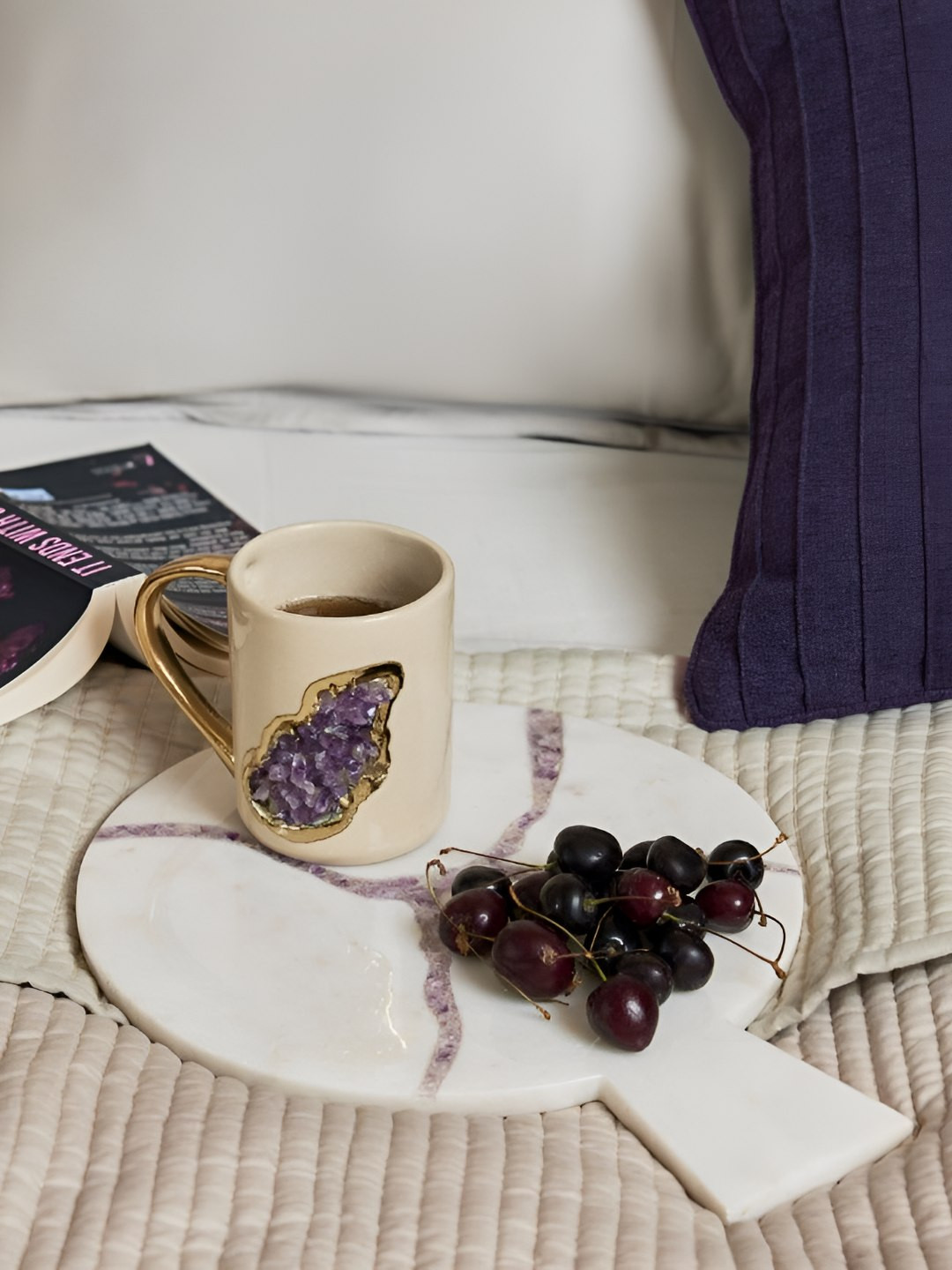 HOME COUTURE COLLECTIVE White & Grey Lorrenzo Stoneware Food Platter