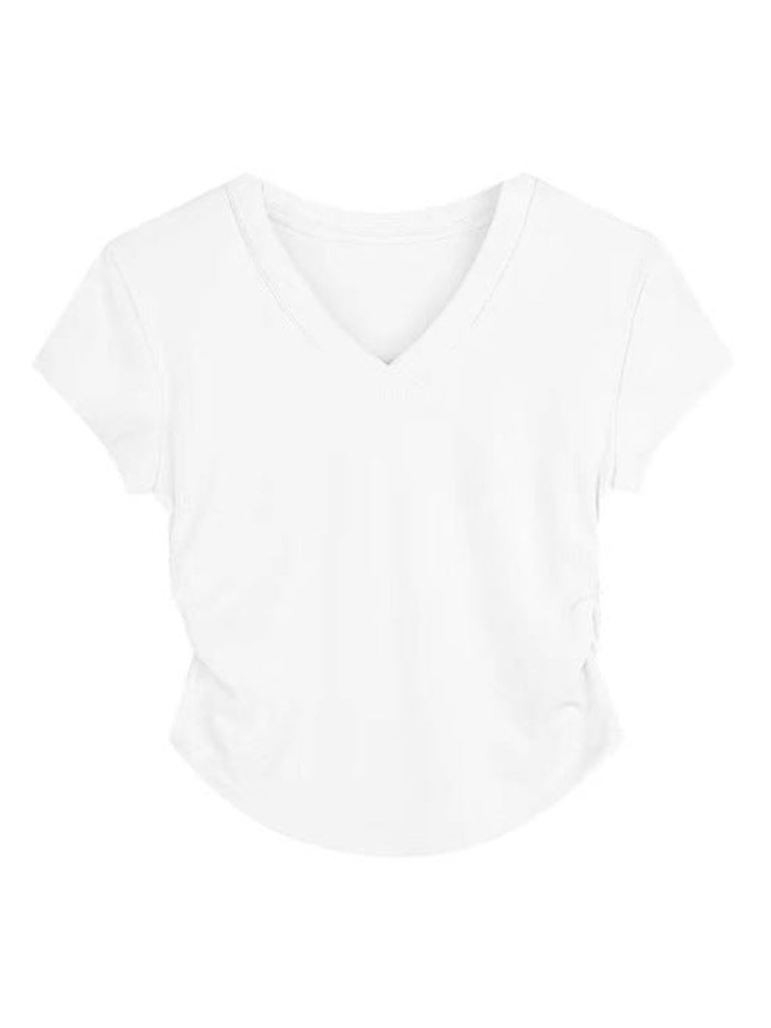 Outzidr Women Basic Solid V Neck T-Shirt