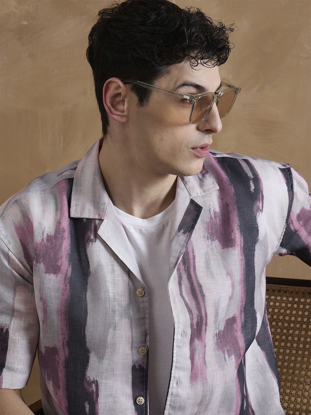 DENNISON Men Abstract Oversized Shirt