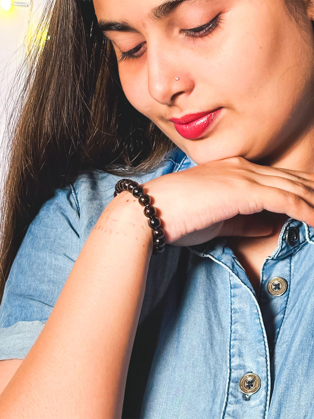 INARI SHINES Natural Garnet Stone Bracelet