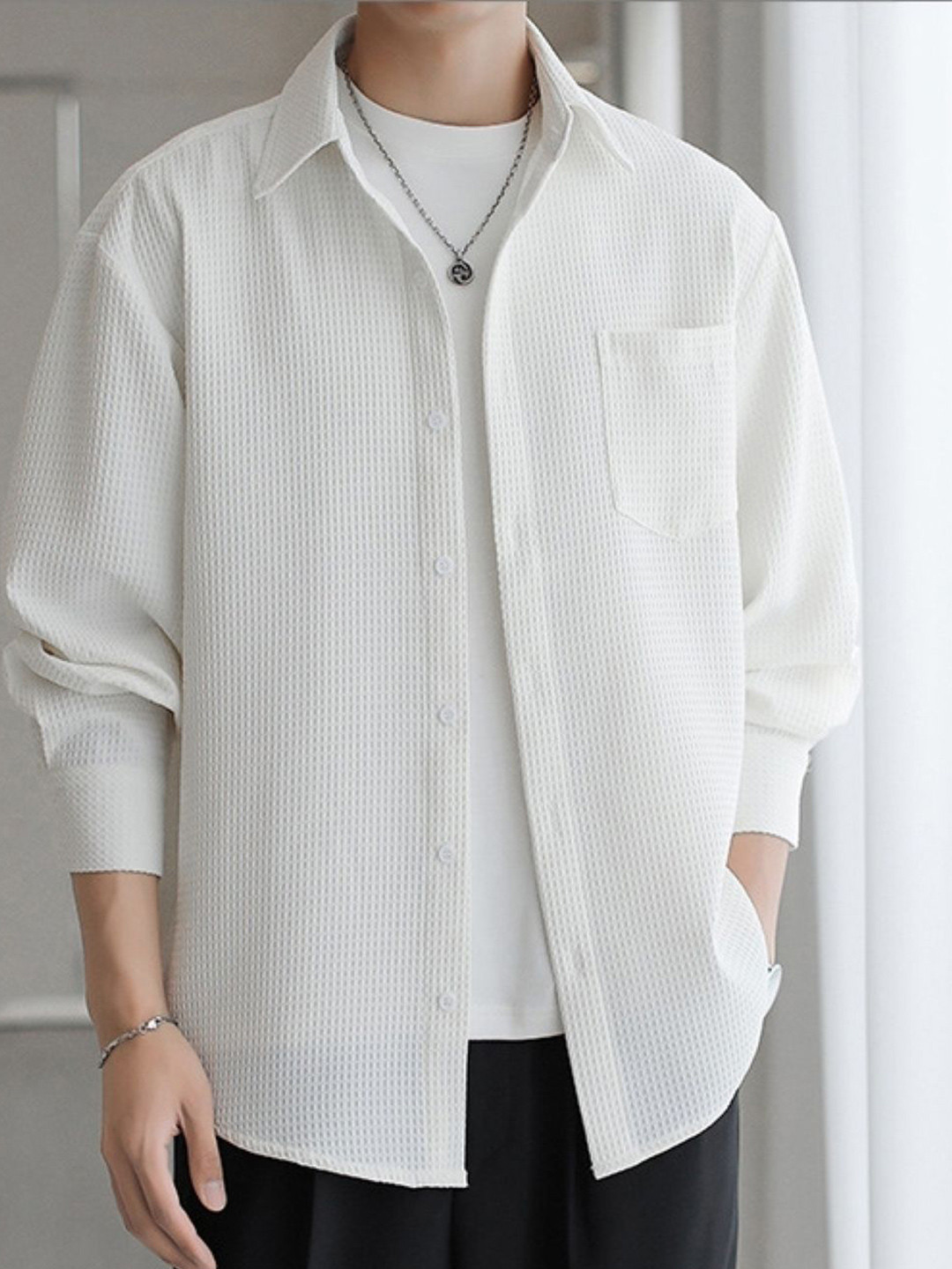 KPOP Original Short Sleeves Spread Collar Casual Shirt