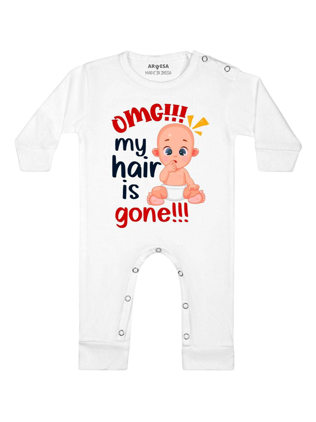 Arvesa Omg My Hair is Gone Printed Bodysuit