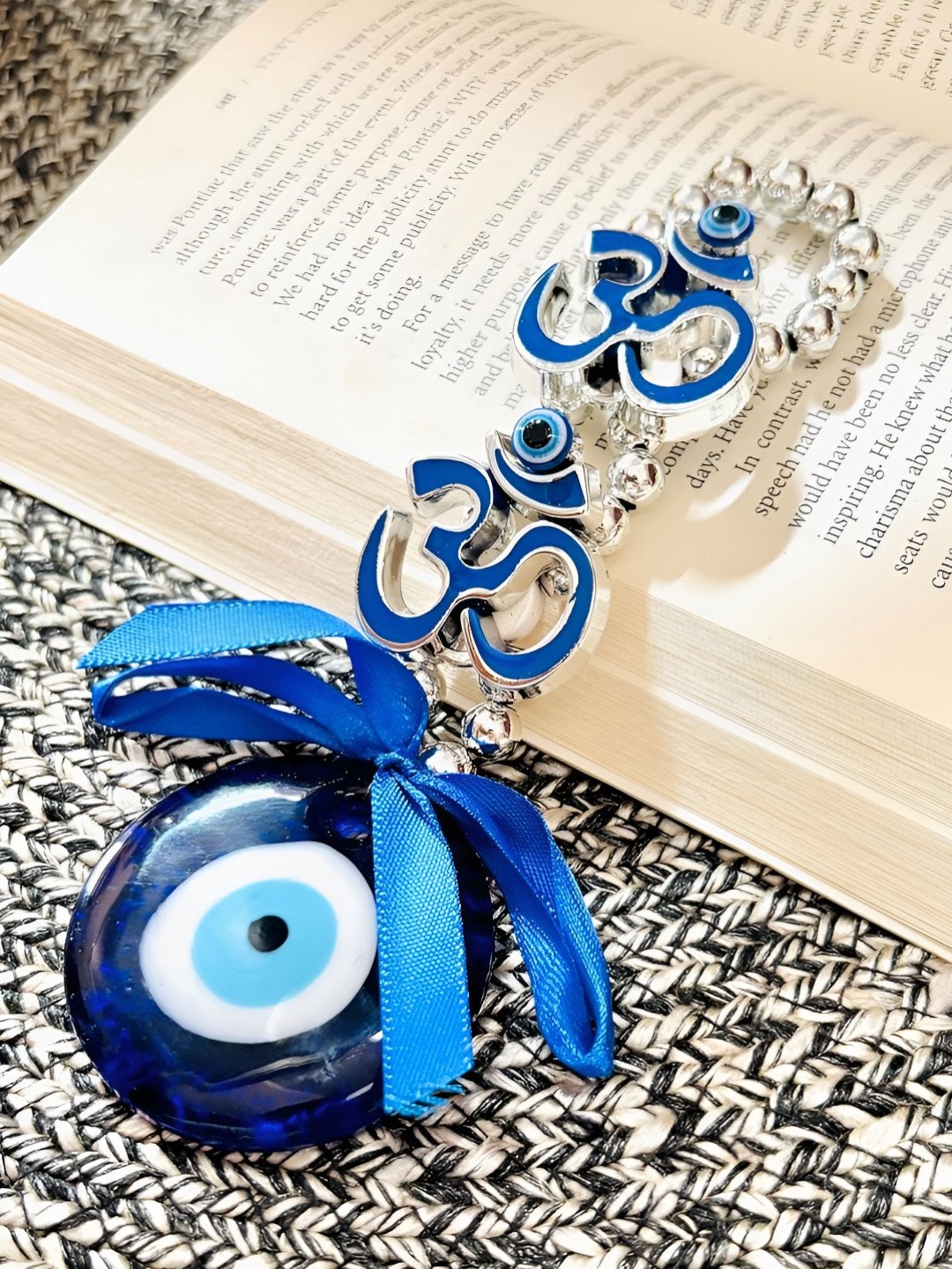 WARMINGO DE Evil Eye Glass Ethnic Motifs Matte Hanging Hall Spiritual Wall Decor-2In