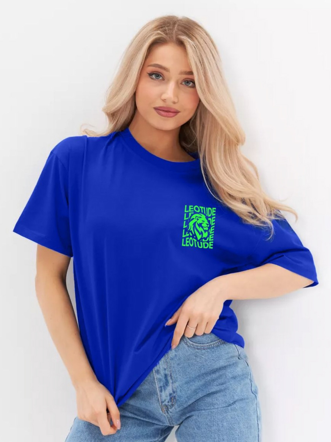 Leotude Trendy Women Graphic Printed Drop Sholder Sleeve Ovesized T-shirt