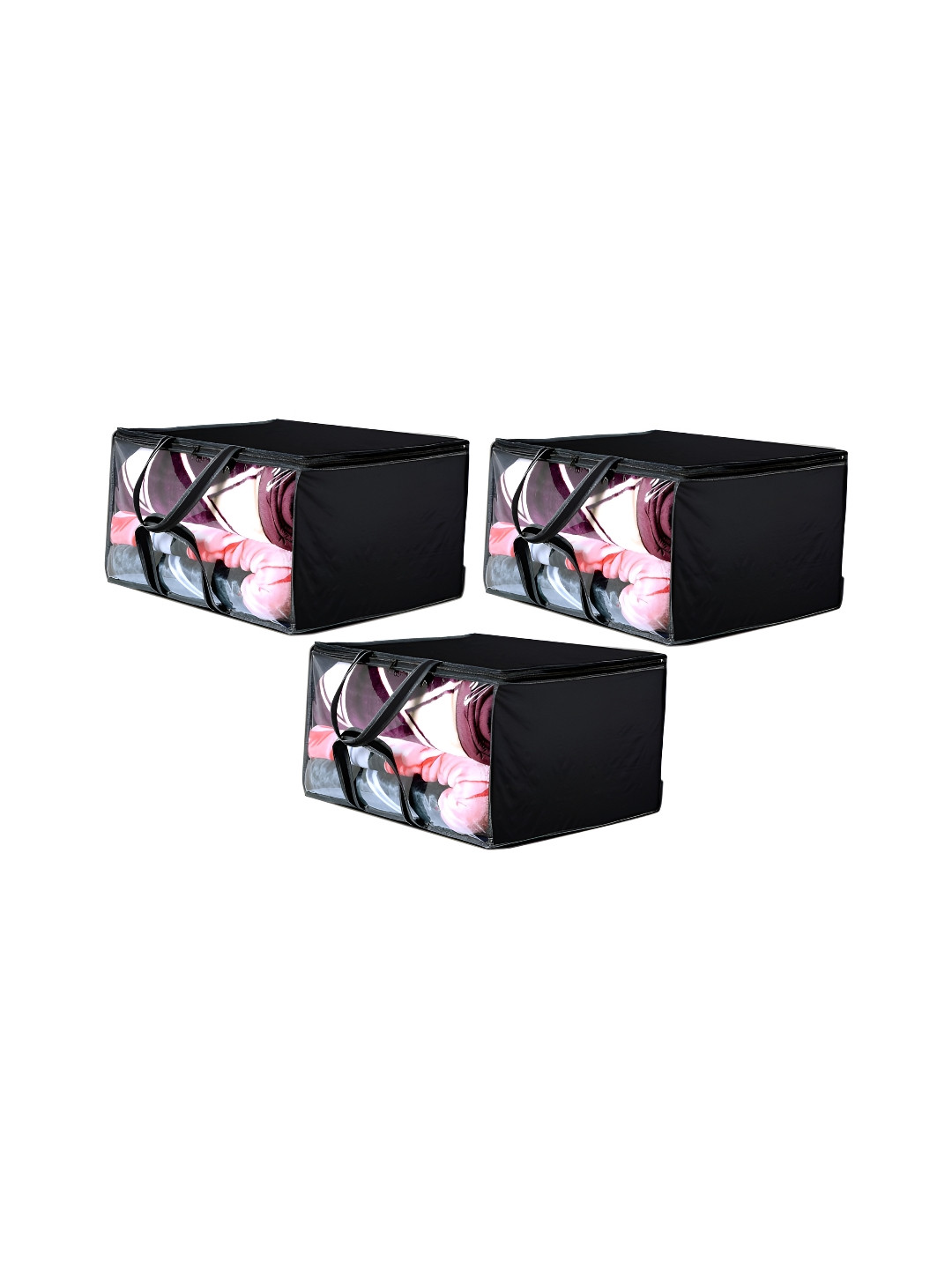 Stylista Black 3 Pieces Multi-Utility Wardrobe Waterproof Core Organisers