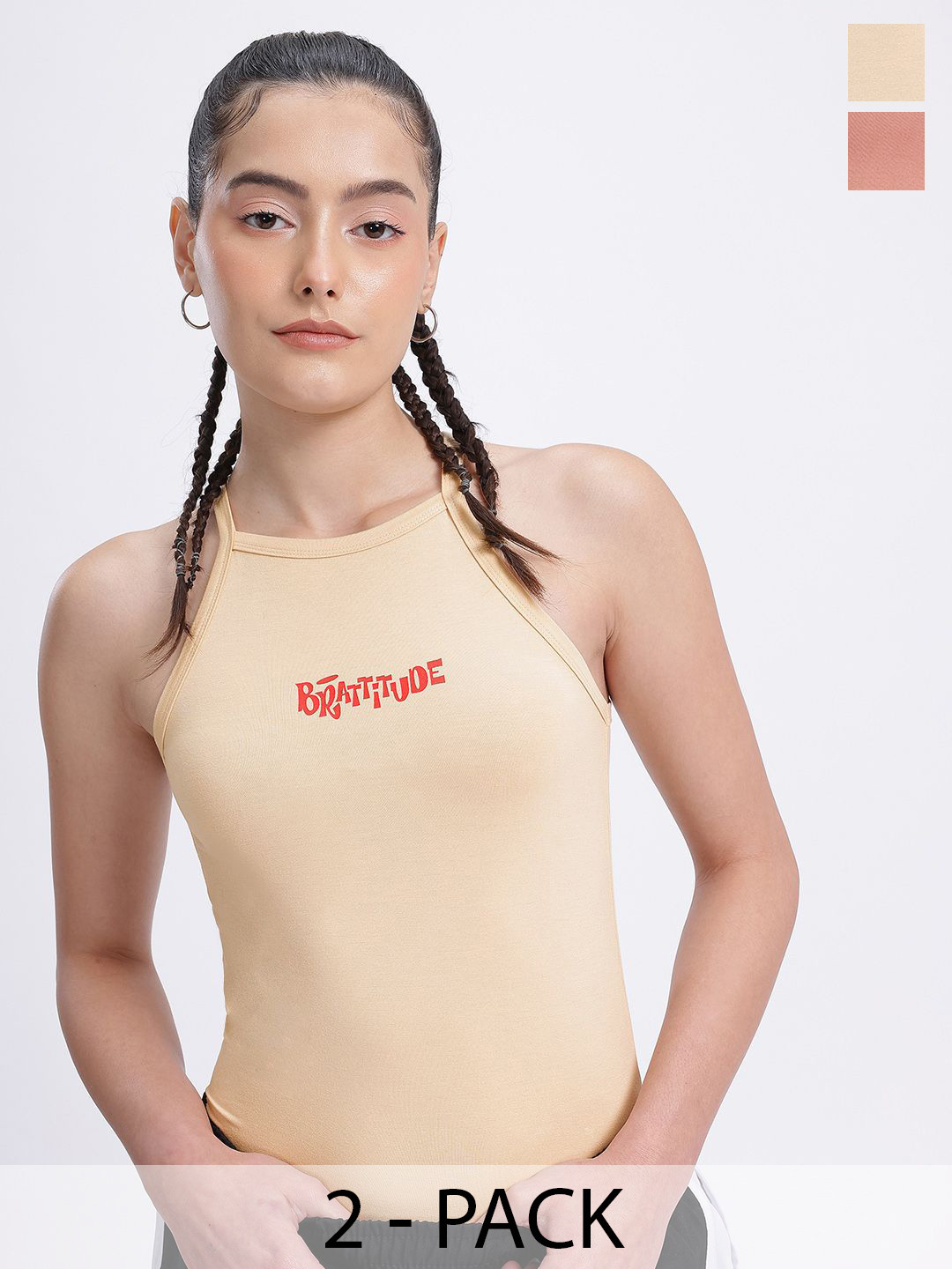 SZN Pack Of 2 Printed Bamboo Tank Crop Tops