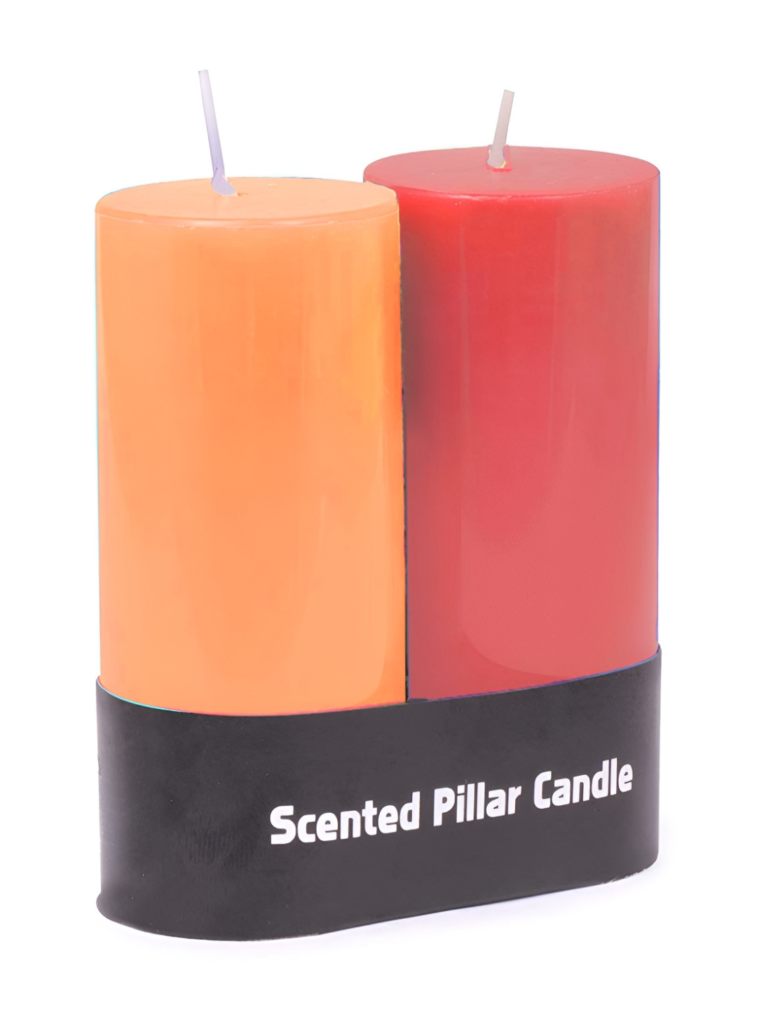 PEEPALCOMM 2Pcs Scented 1 Wick Vanilla and Orange Solid Tapered Regular Pillar Candles