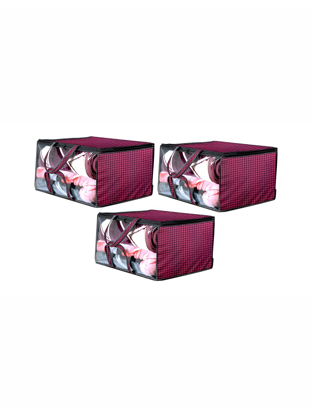 Stylista Maroon Set of 3 Water Resistant Core Organisers