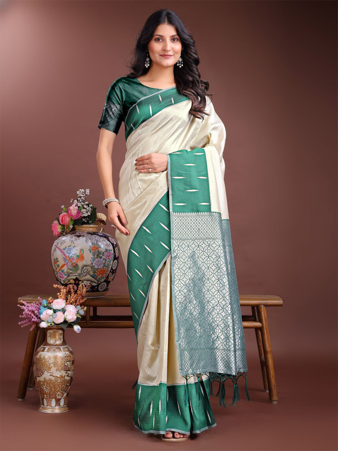 Panzora Woven Design Zari Festive Ethnic Saree