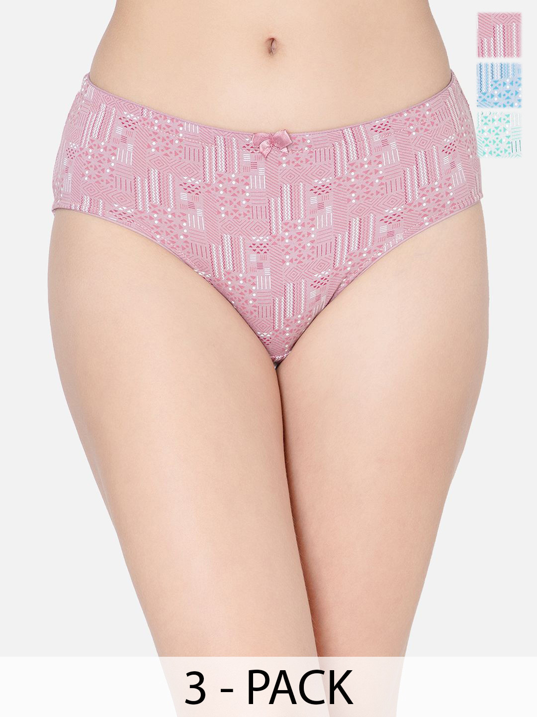 Lady Lyka Pack Of 3 Printed Cotton Hipster Briefs PREETY-SECRET-79A