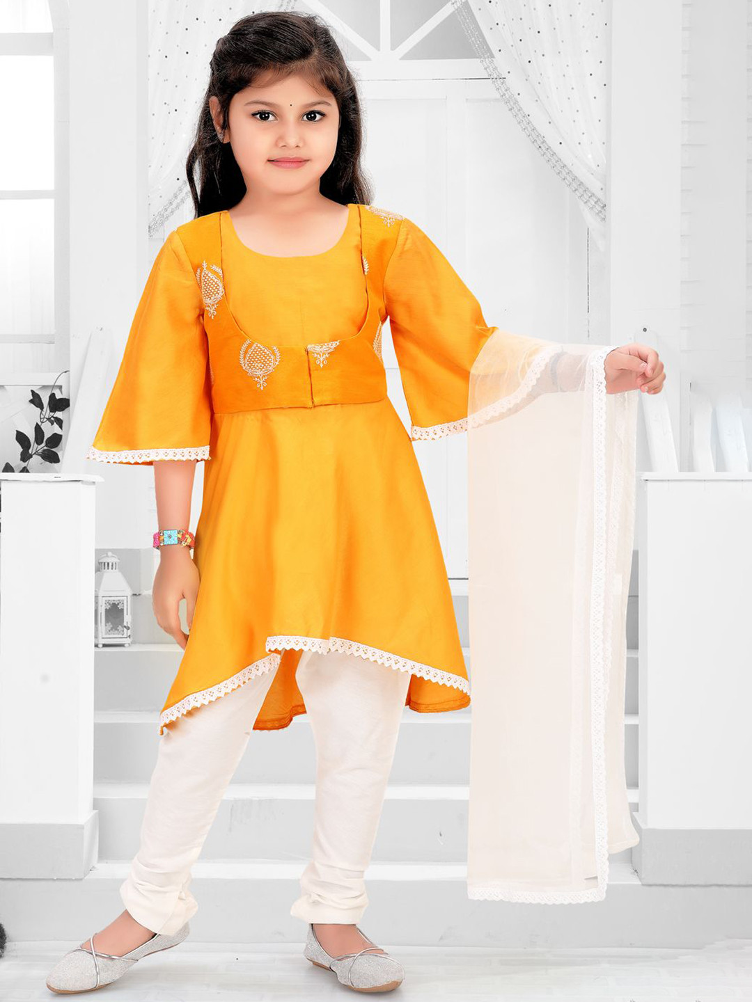 Pragya Exclusive Girls Regular Pure Cotton Kurta Trousers With Dupatta