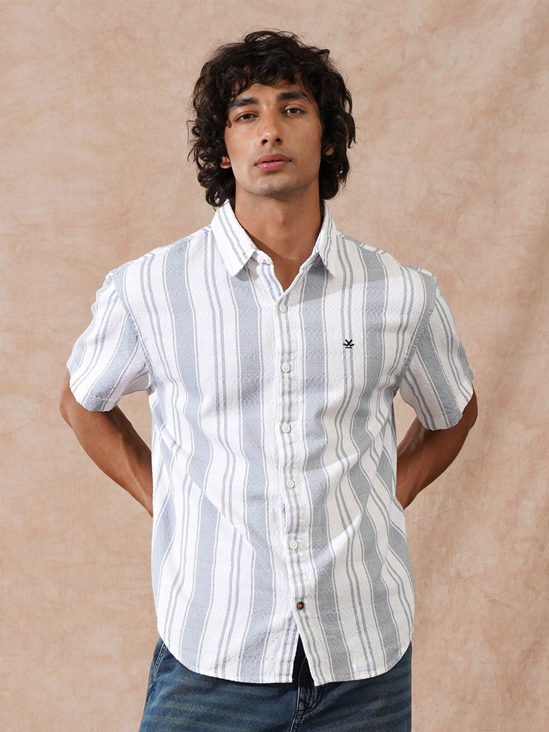 WROGN Men Comfort Striped Casual Shirt