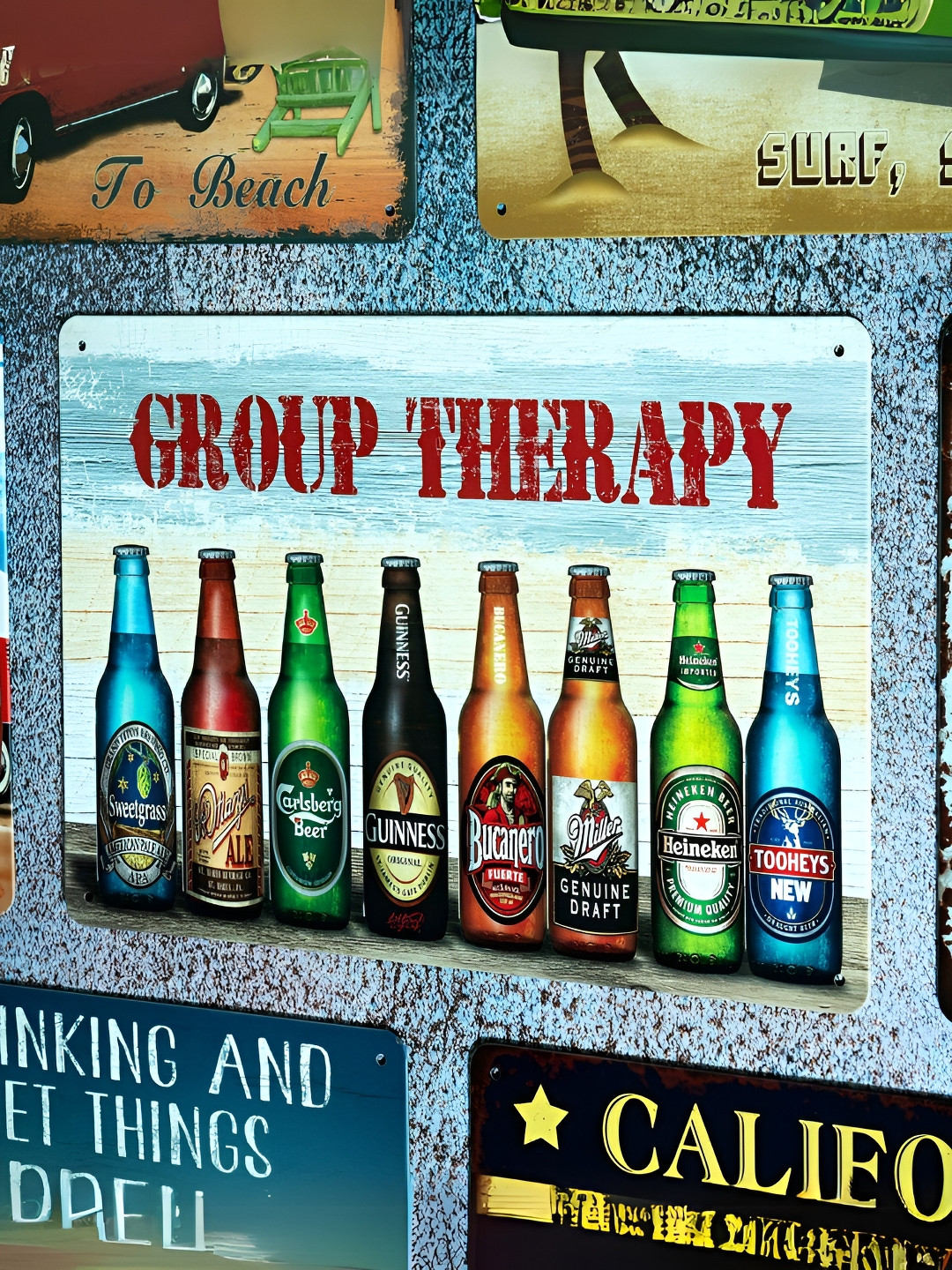 eazy wagon Number Plates Big wall sign - Group Therapy Bottles Metal Signs and Plaques-11.8In