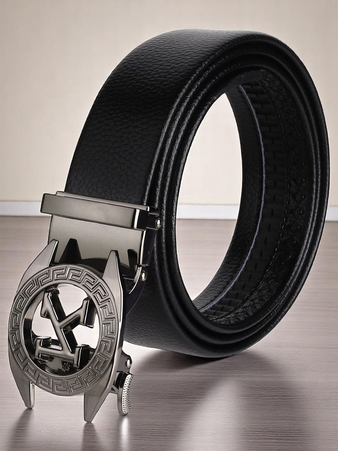Killer Men Textured Alphabet Letter Autlock Slider Buckle Belt