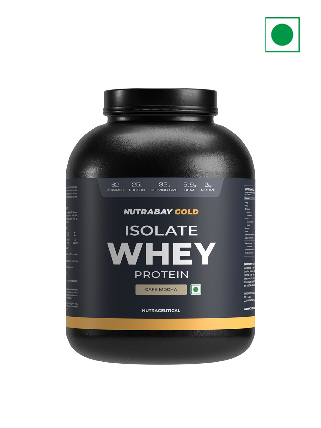 Nutrabay Isolate Whey Protein- 2 Kg- Cafe Mocha