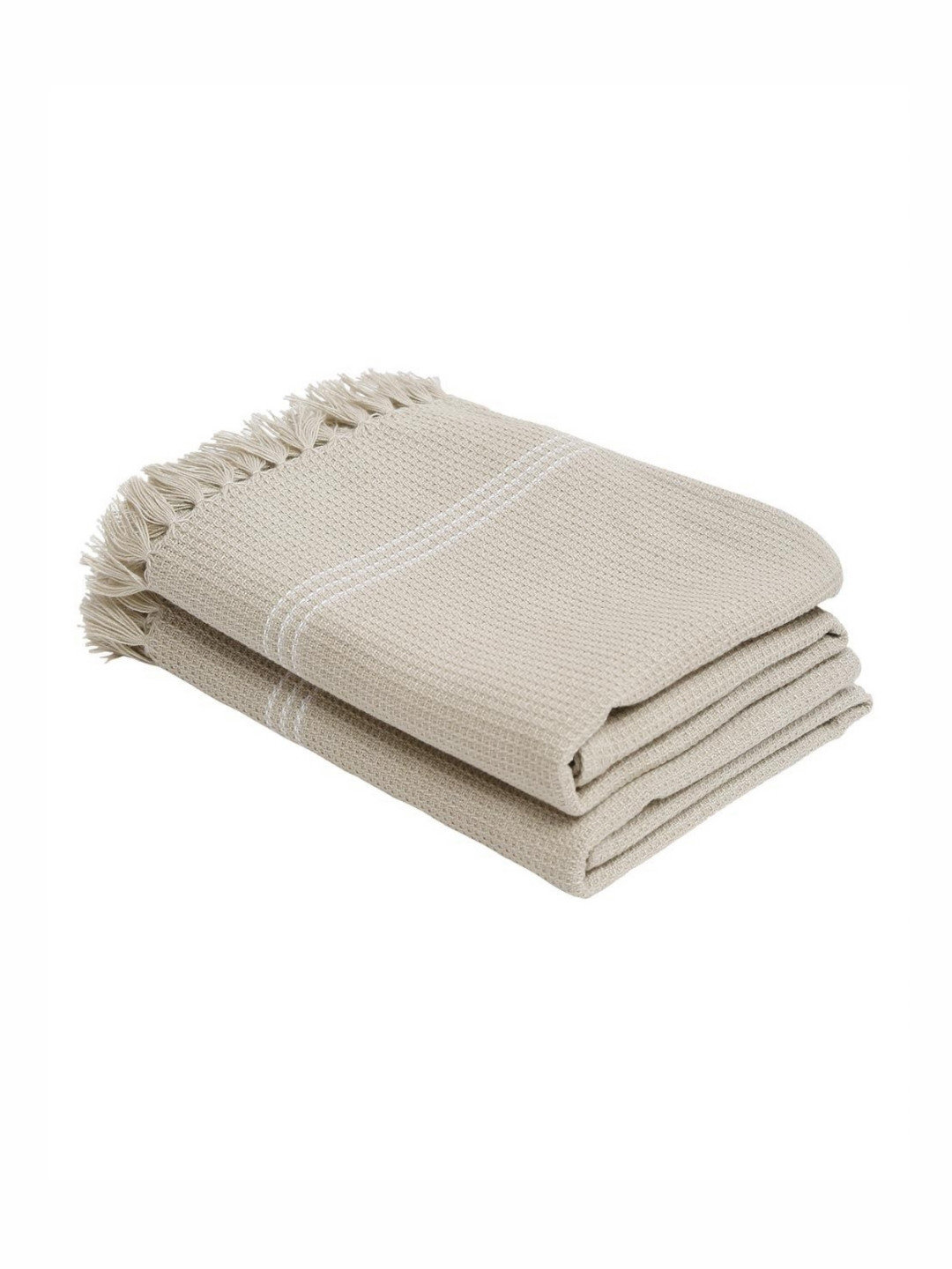 Fabindia Set Of 2 Taupe Colored 200 GSM Cotton Bath Towel