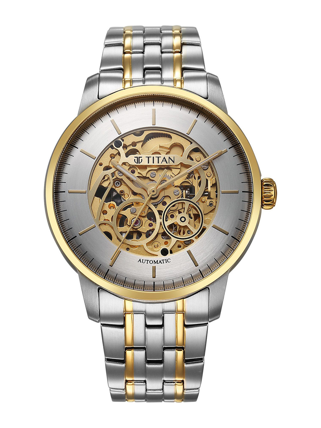 Titan Golden Heart Men Skeleton Dial & Bracelet Style Straps  Analog Watch 90110BM01