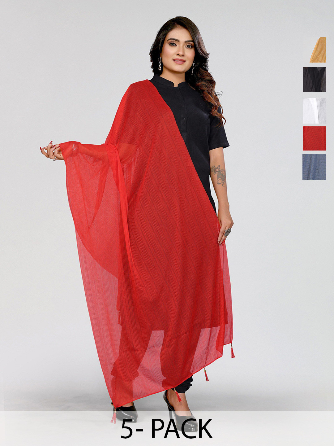 Moda Rapido Selection of 5 Striped Dupatta