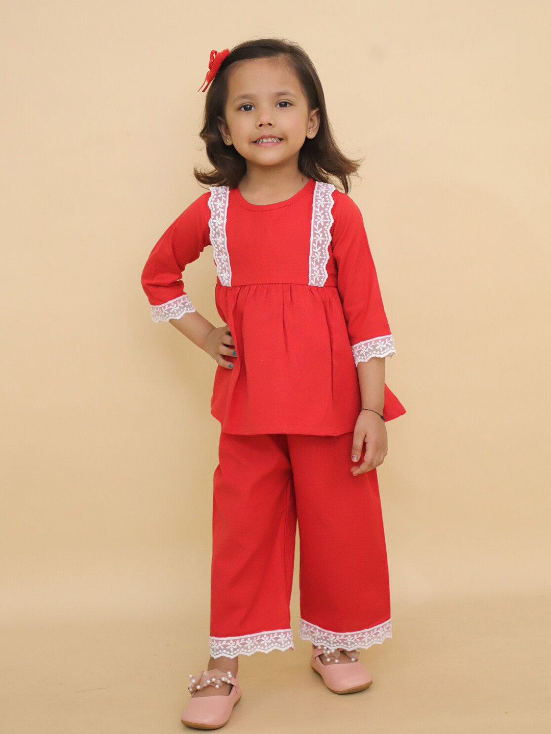 LITTLE GINNIE Girls Top With Trousers