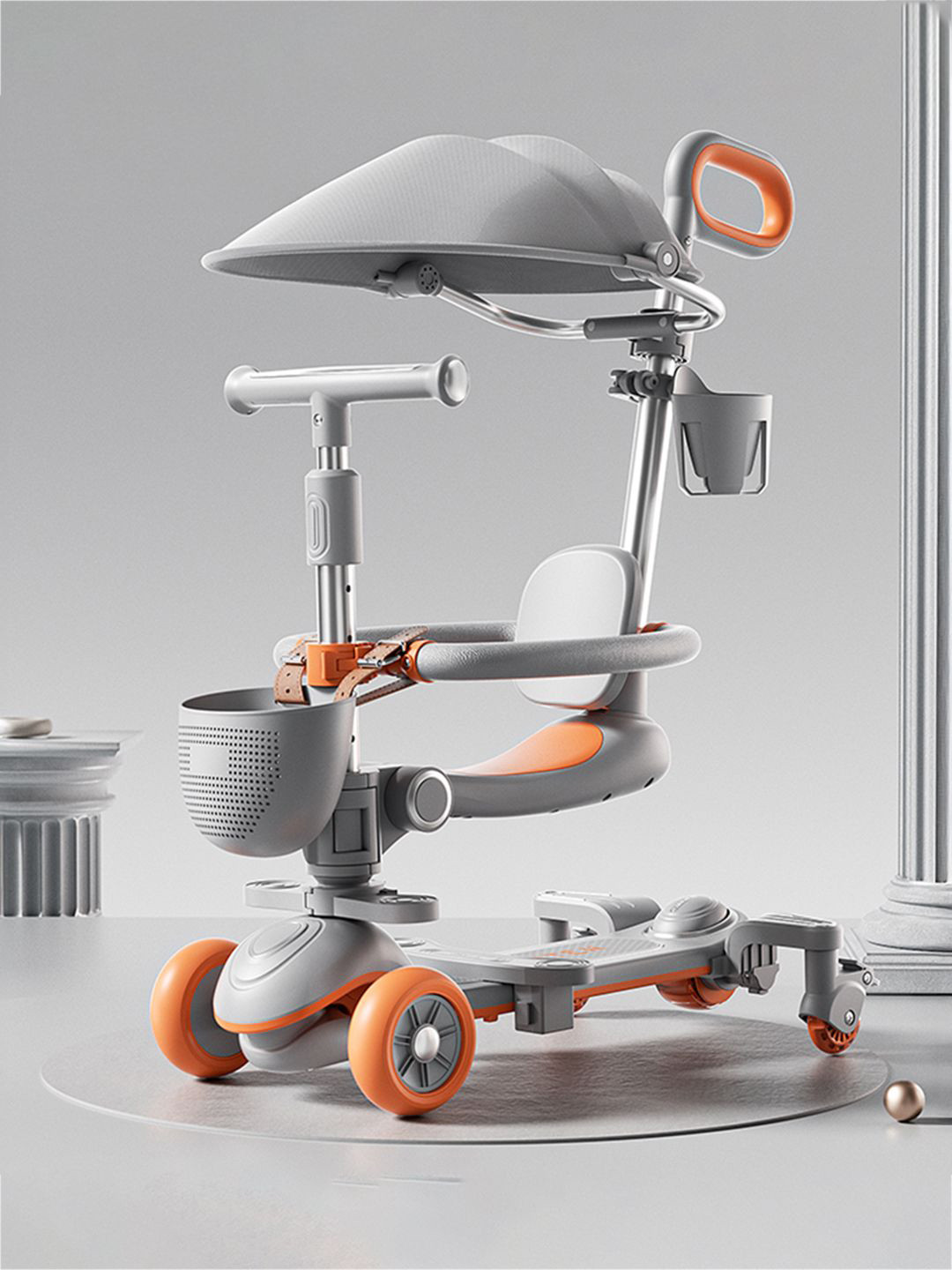 StarAndDaisy Kids Foldable Canopy 360-Degree Dual Break & Anti-Skid Footrest Stroller