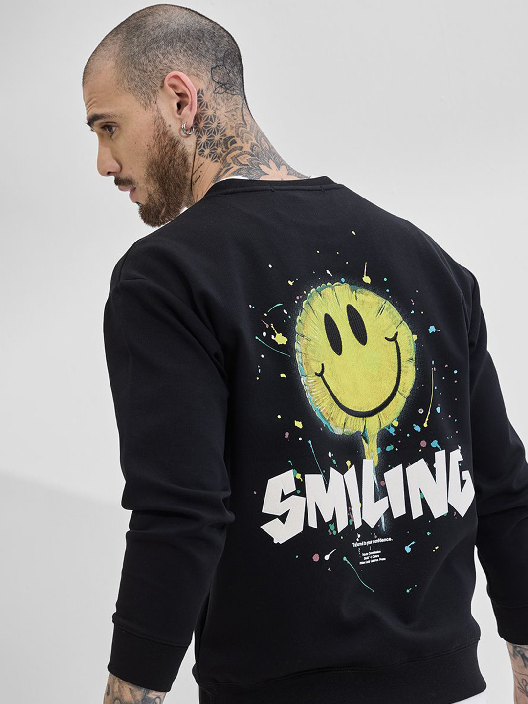 Snitch Men Snitch Black Graphic Sweatshirts