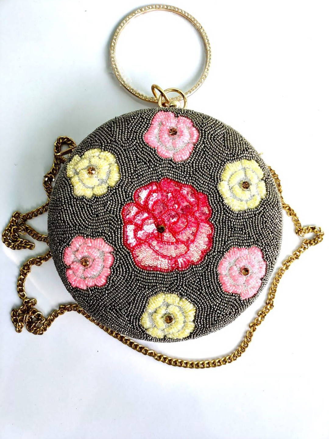 LEMONIUS PEARLS Embellished Purse Clutch