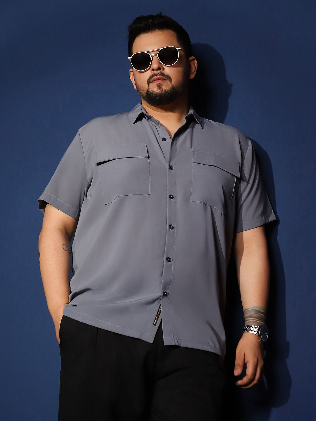 Instafab Plus Men Comfort Opaque Casual Shirt