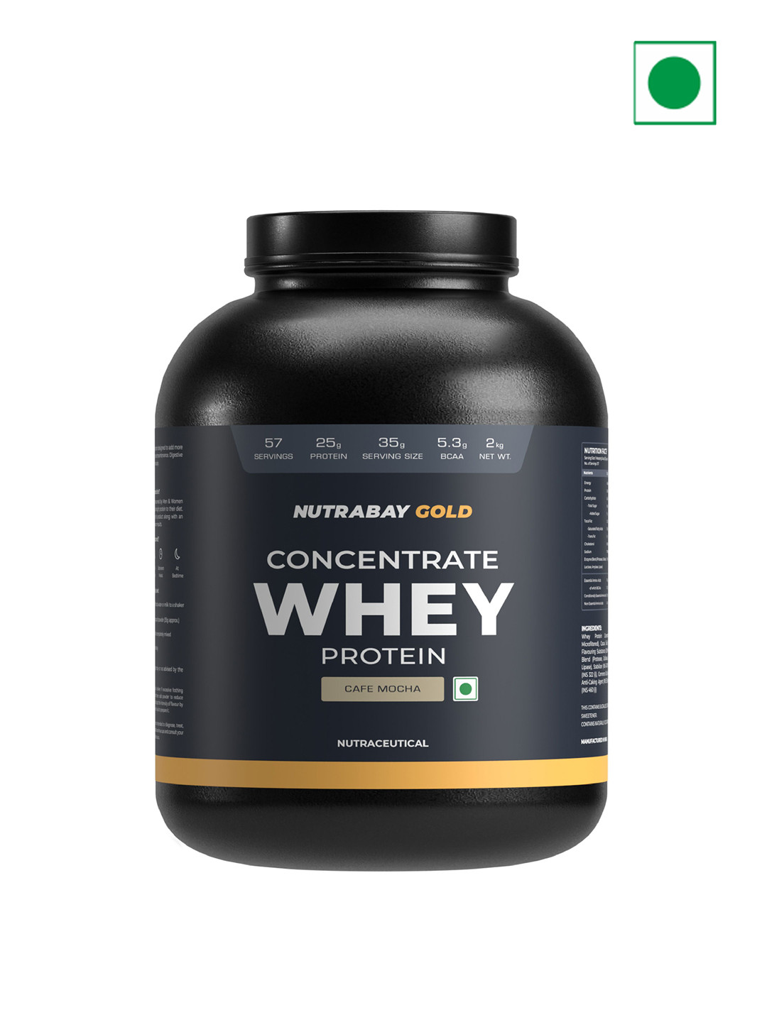 Nutrabay Concentrate Whey Protein- 2 Kg - Cafe Mocha