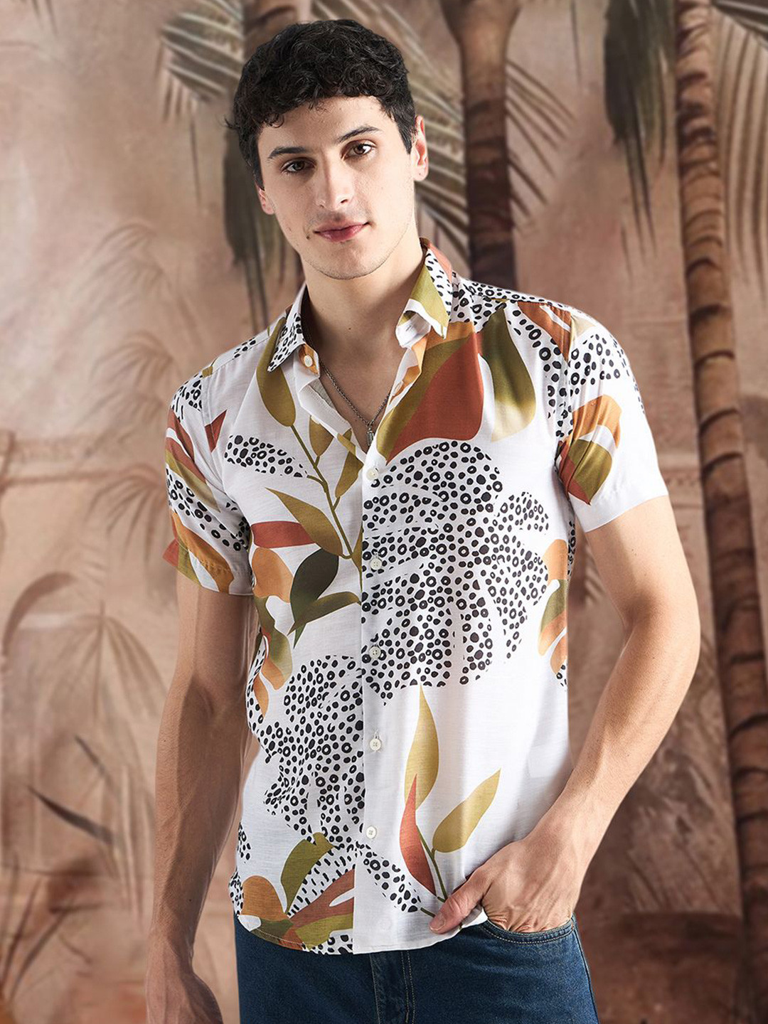 Sangria Printed Classic Holiday Shirt