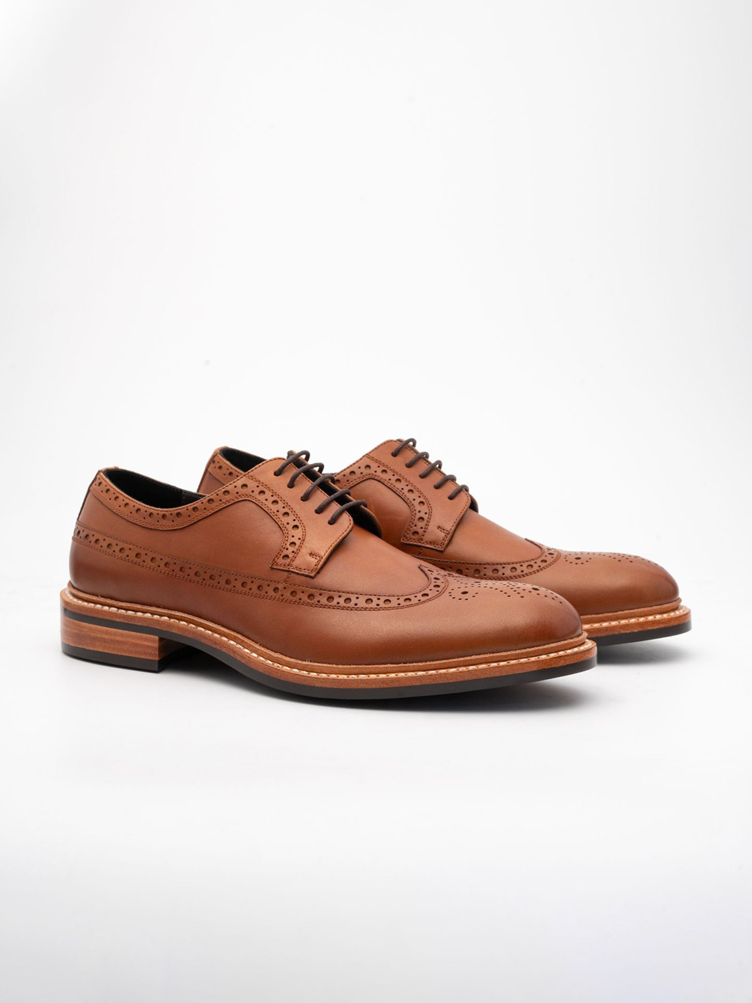 KOZASKO Men Goodyear Welted Tan Longwing Blucher Shoe