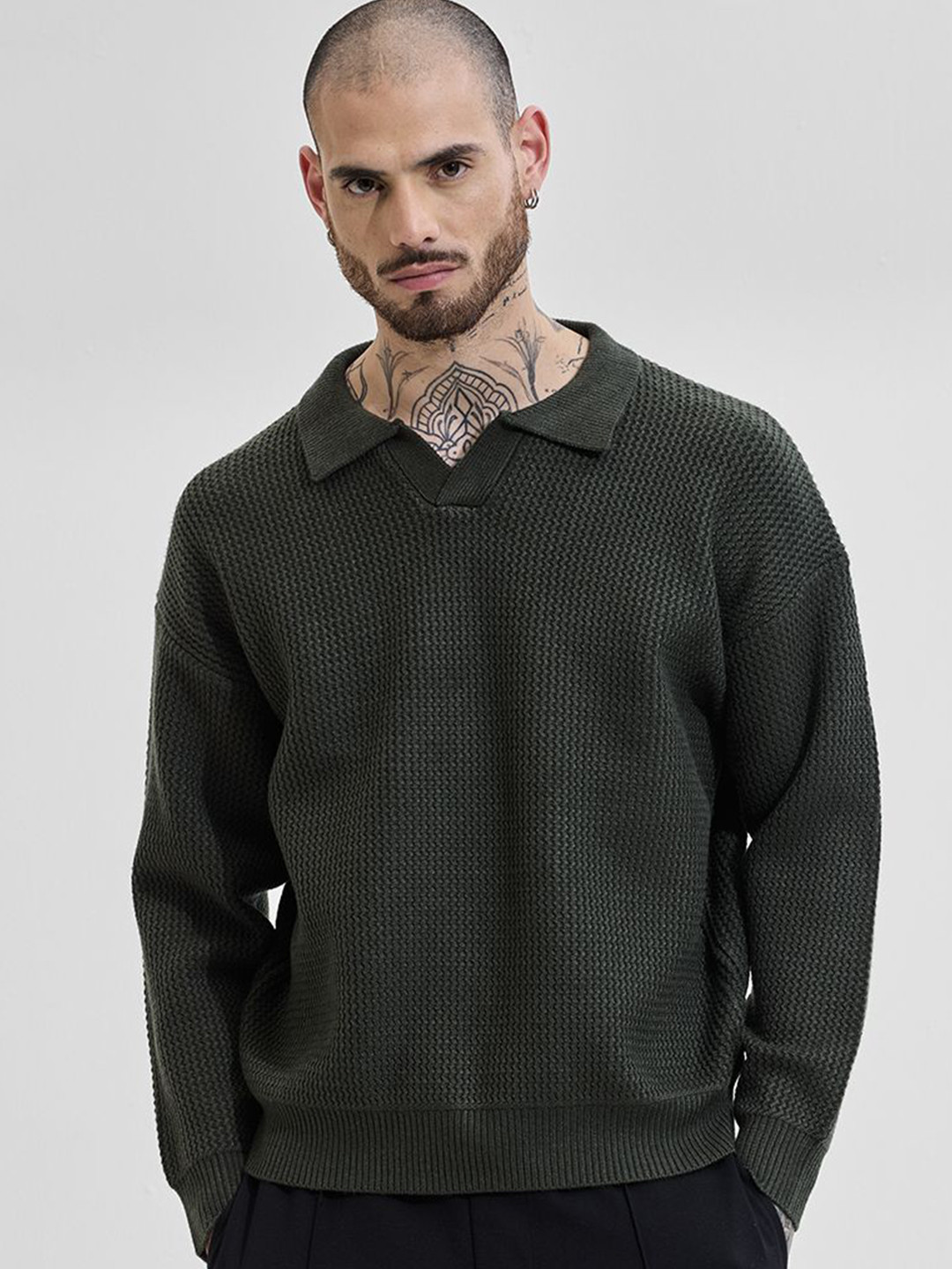 Snitch Men Shirt Collar Long Sleeves Pullover