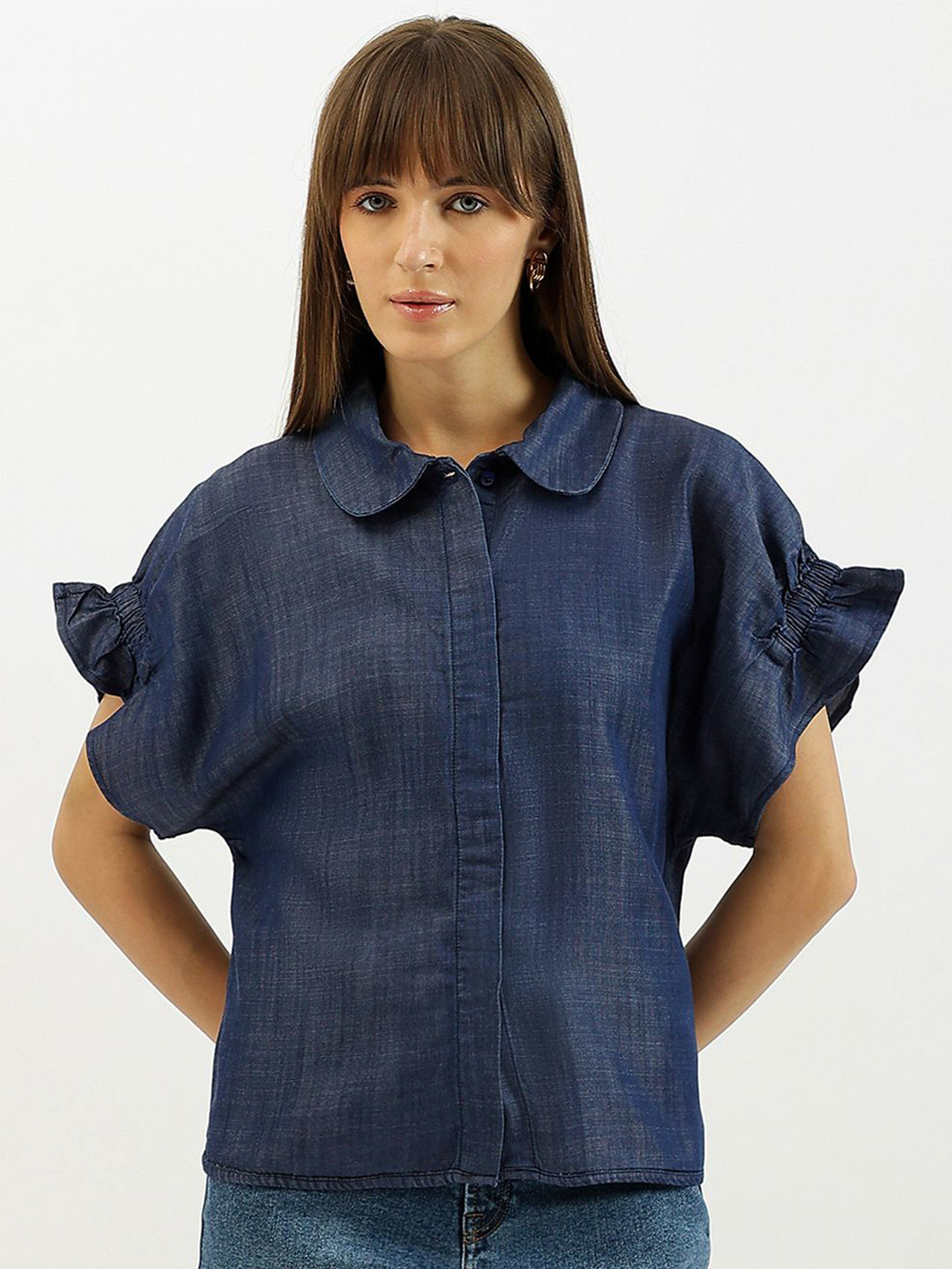 United Colors of Benetton Peter Pan Collar Extended Sleeves Top