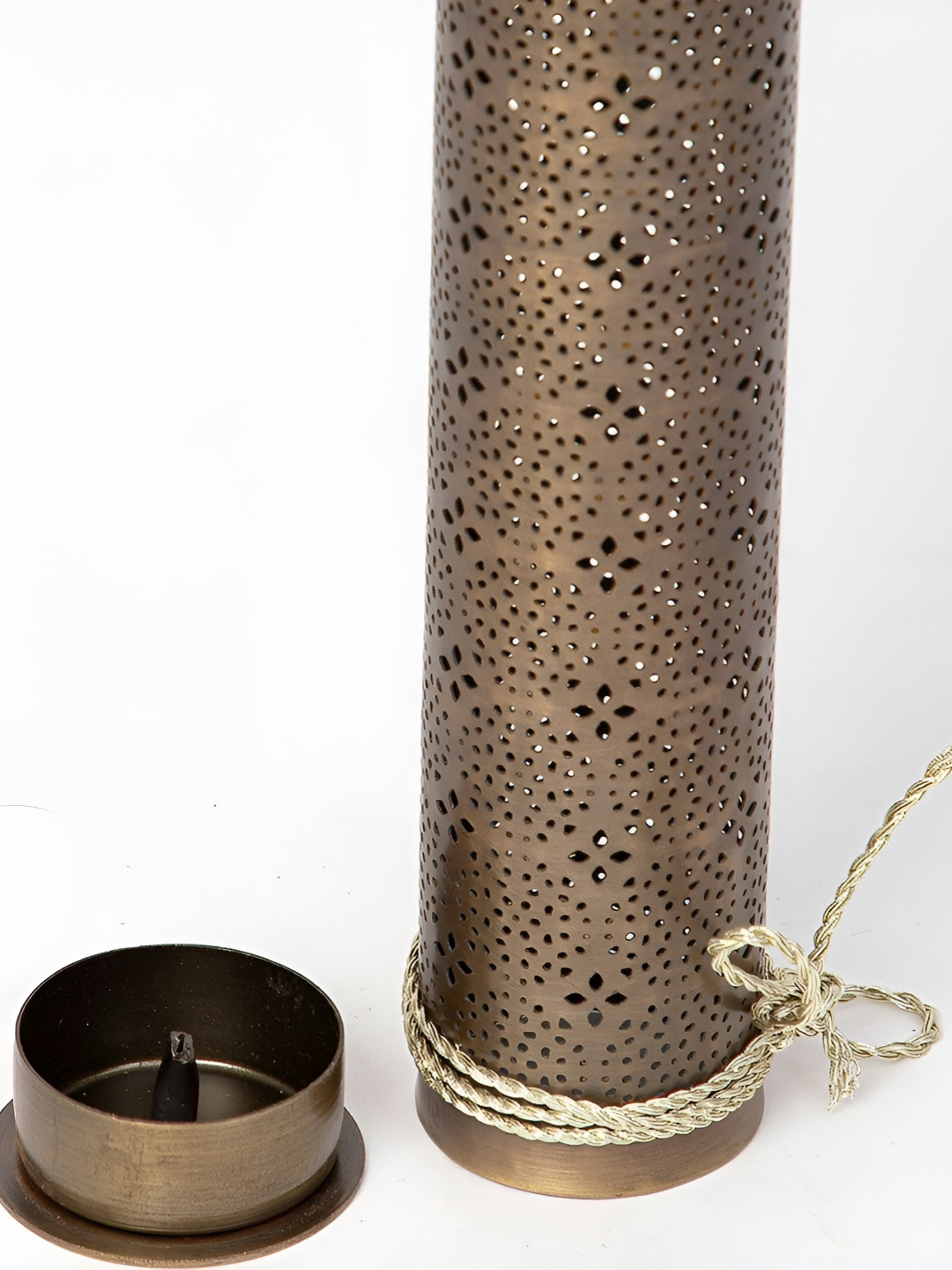 Fabindia 2-Pieces Bronze Cutwork Metal Incense Sticks With Holder