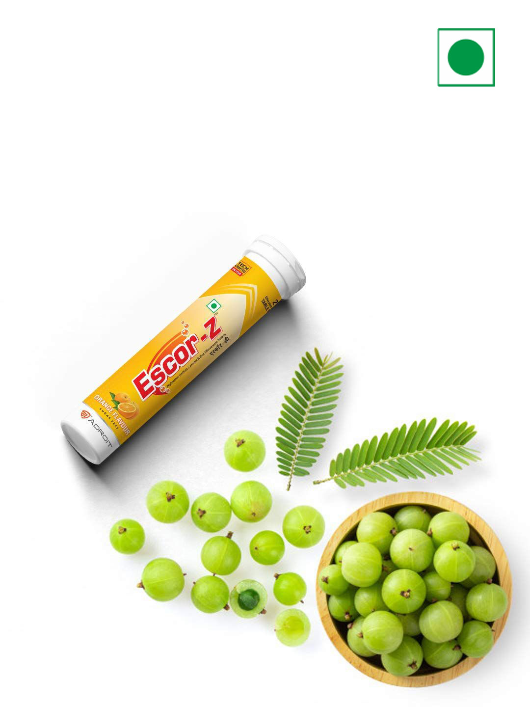 ESCOR-Z Set Of 6 Vitamin C Orange Flavour Sugar Free Immunity Tablets - 20 Tablets Each