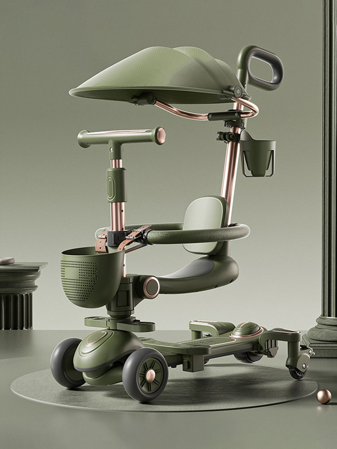 StarAndDaisy Kids Foldable Canopy 360-Degree Dual Break & Anti-Skid Footrest Stroller