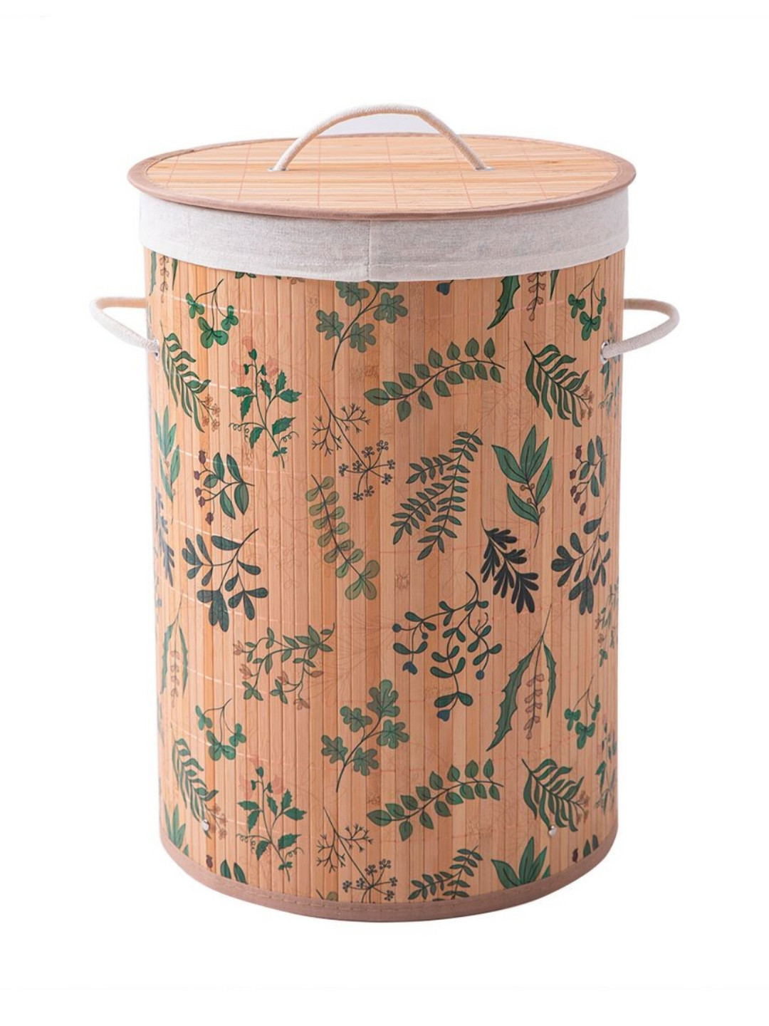 HOKIPO Eco-Friendly Foldable Bamboo Laundry Basket Hamper With Lid Large 61 Litre