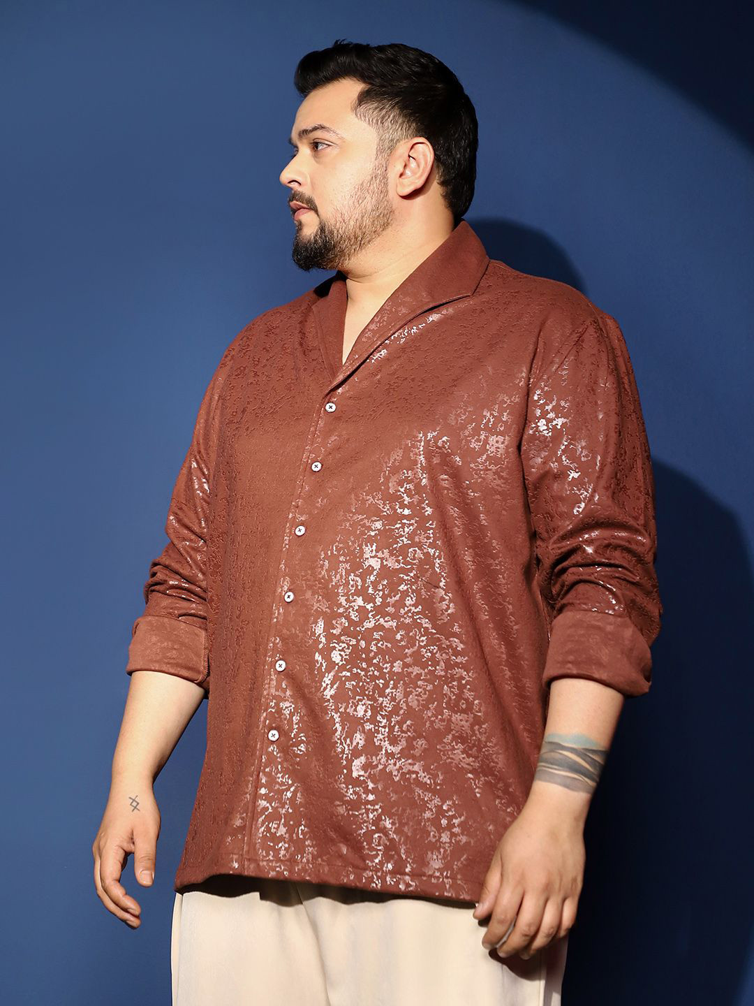 Instafab Plus Men Comfort Opaque Casual Shirt