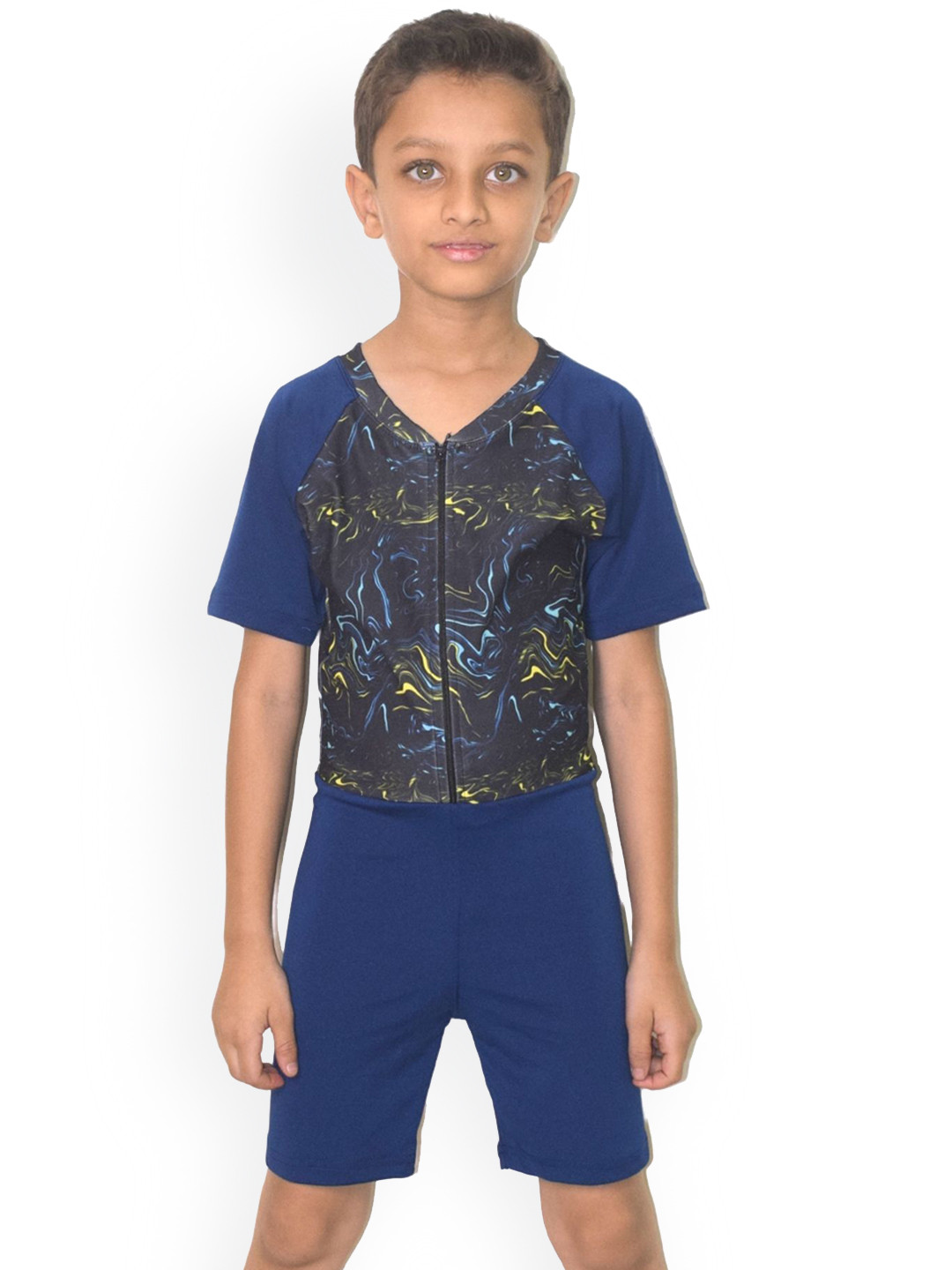 Aqua Holic  Boys Printed Round Neck Legsuit