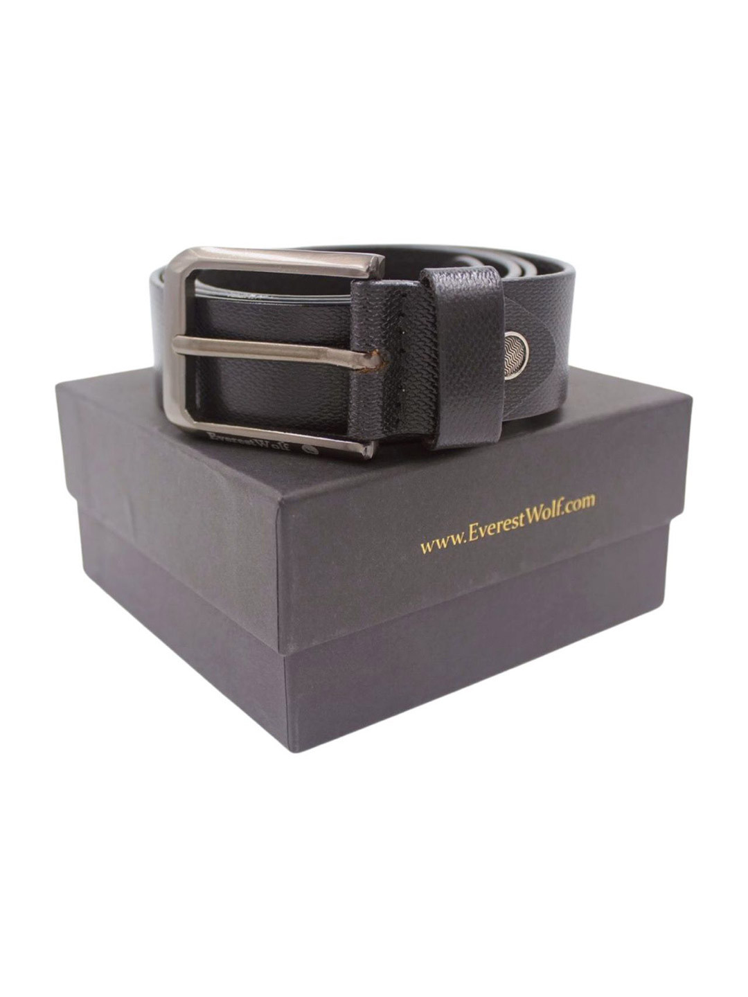 Everestwolf Men Textured Leather Formal Belt