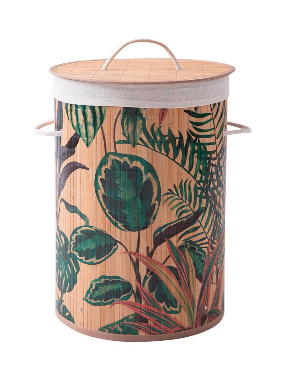 HOKIPO Eco-Friendly Foldable Bamboo Laundry Basket Hamper With Lid Large 61 Litre