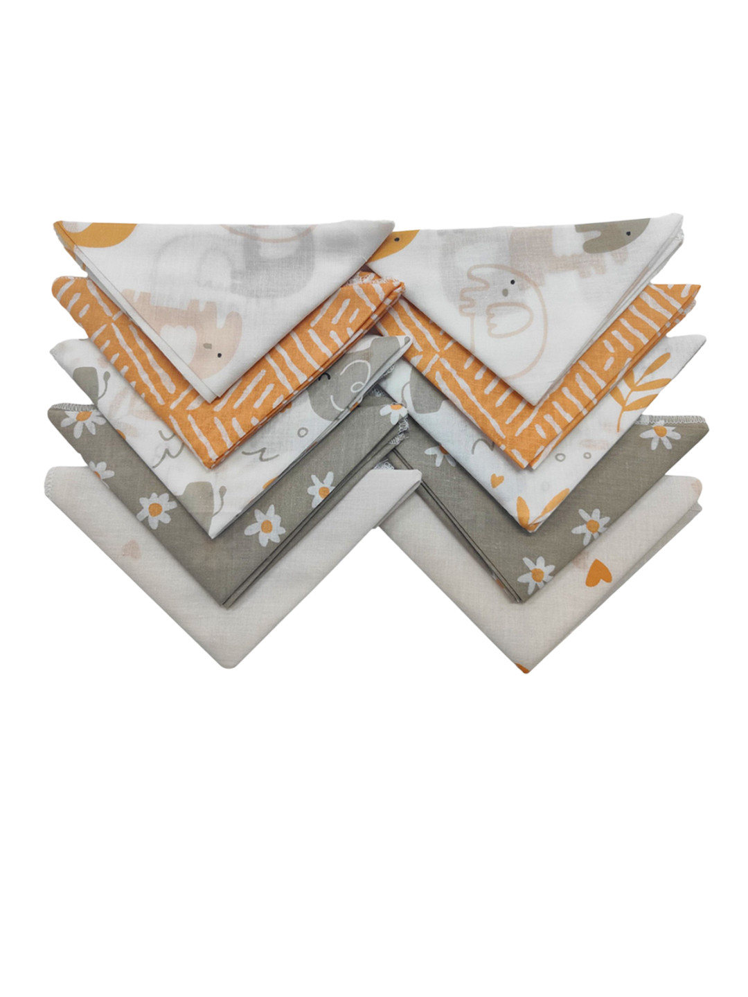 Trance Home Linen Set of 10 Cotton Baby Reusable Wash Cloth