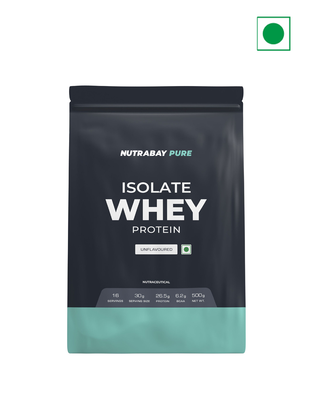 Nutrabay Isolate Whey Protein- 500 g- Unflavoured