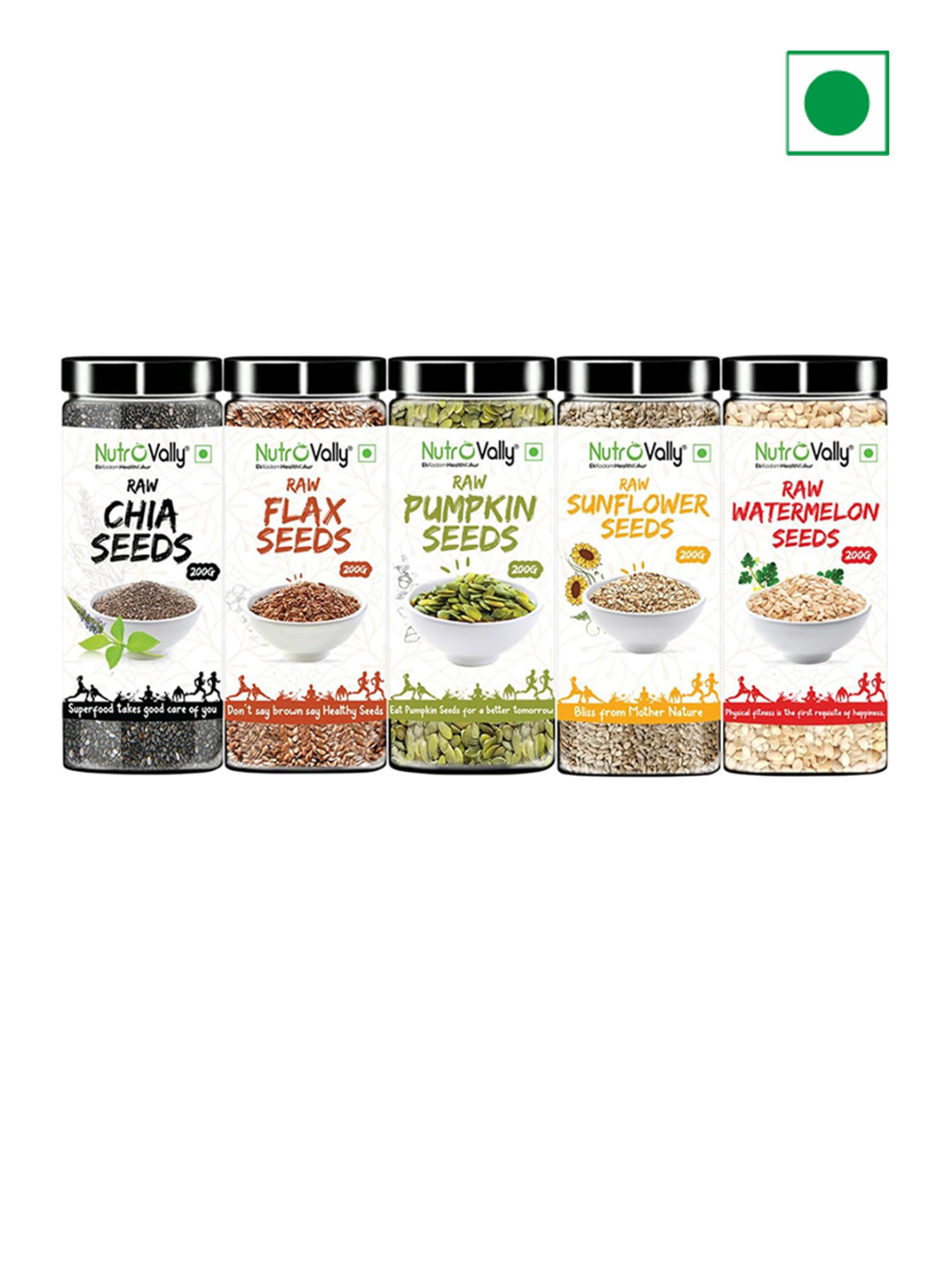 NutroVally Pack Of 5 Nuts Seeds and Dried Fruits-1kg