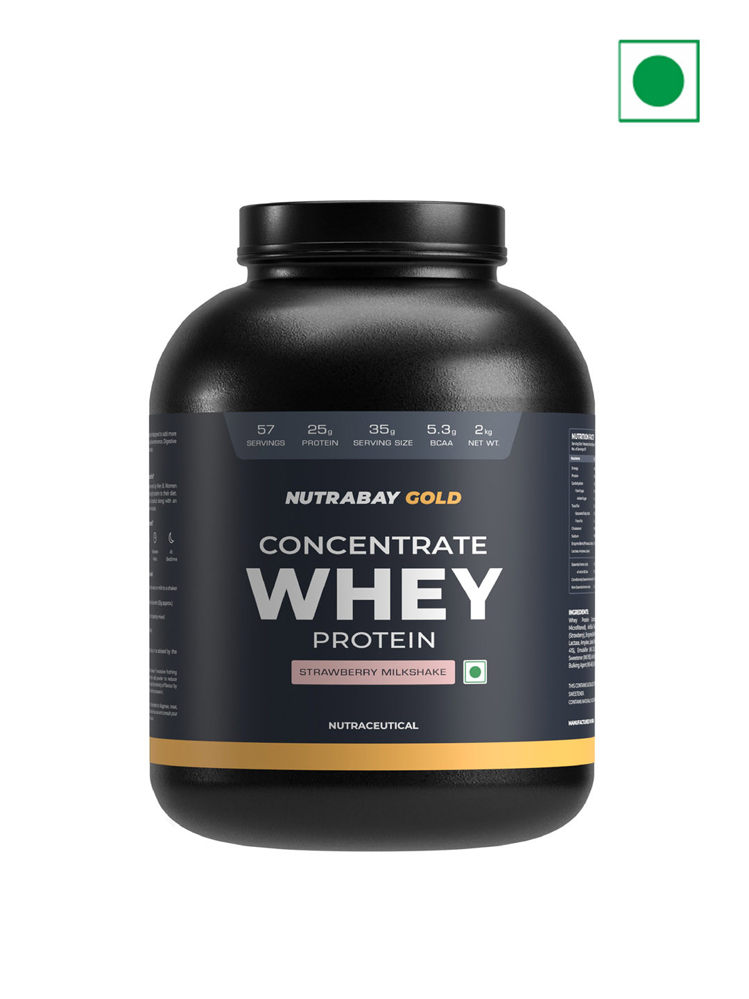 Nutrabay Concentrate Whey Protein- 2 Kg- Strawberry Milkshake