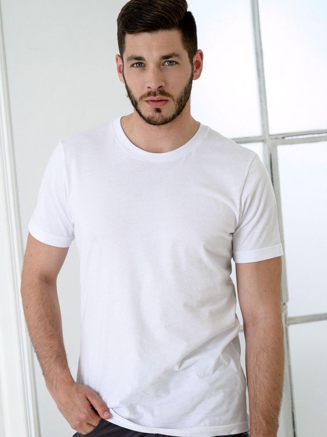 Tagfits London Men Pure Cotton Bio Finish Raw Edge T-shirt