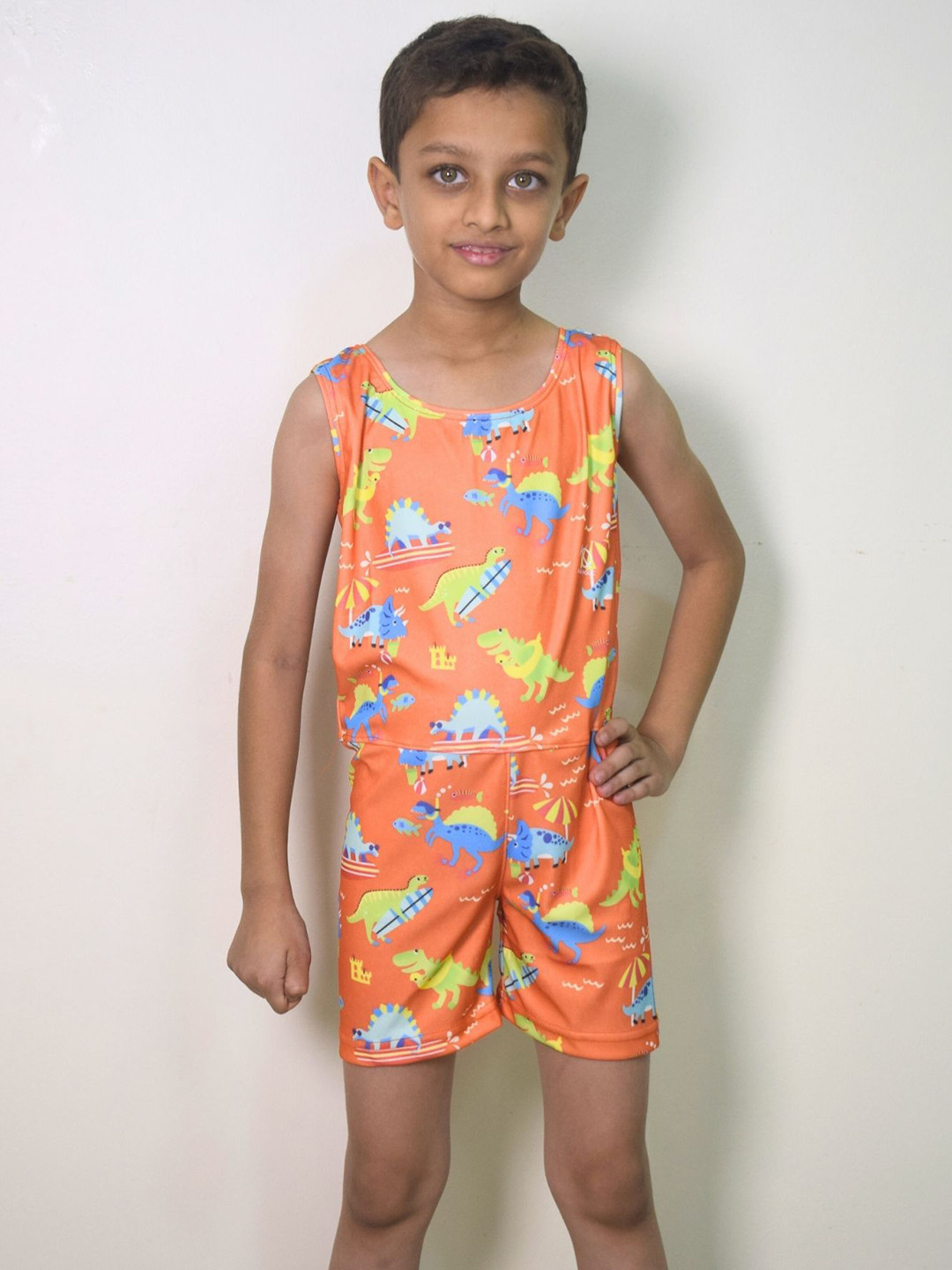 Aqua Holic Printed Round Neck Bodysuit