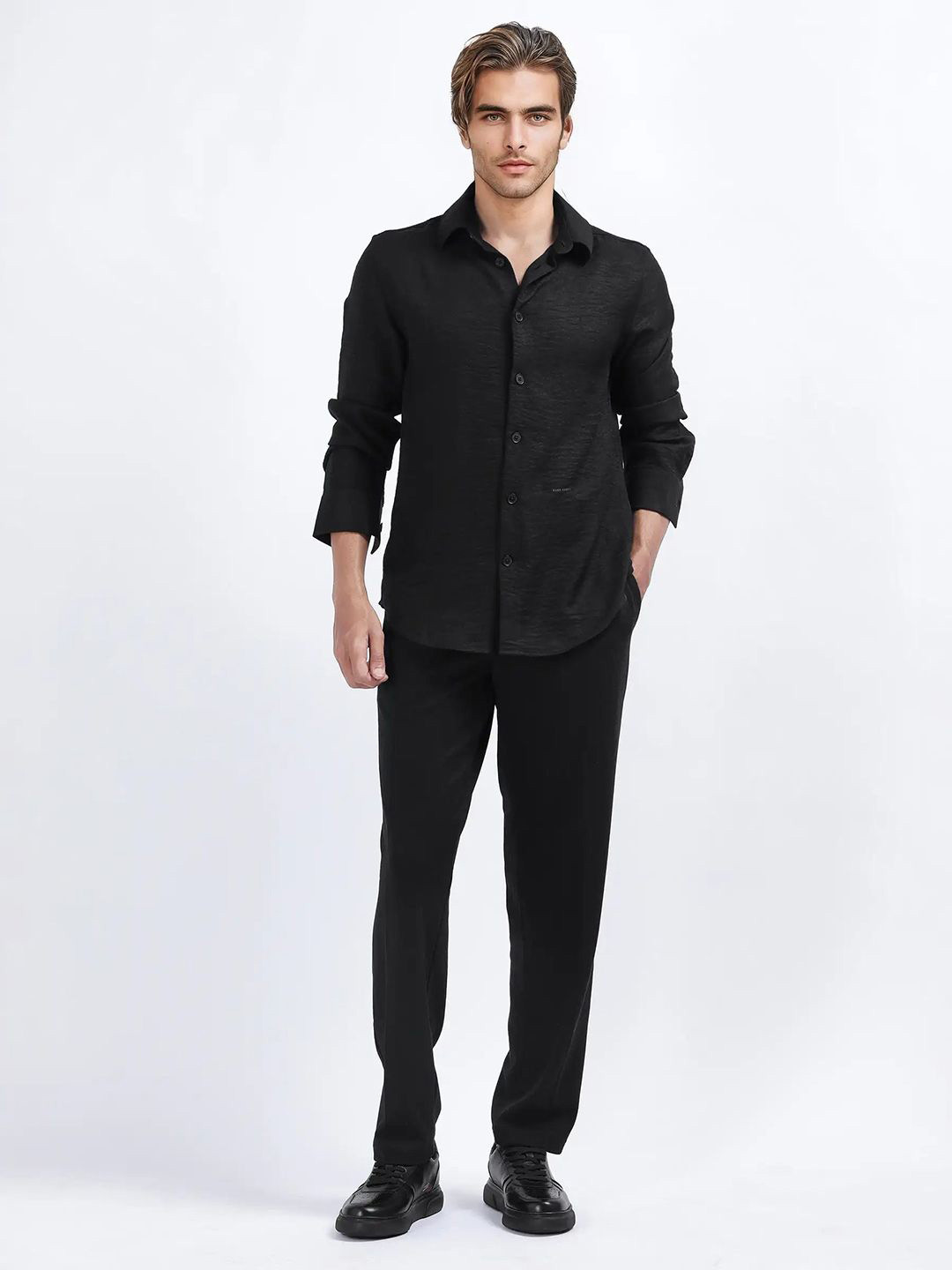 RARE RABBIT Men Relexed Fit Formal Trousers